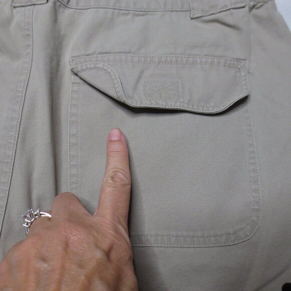 CABELA'S mens CARGO khaki PANTS tan ELASTIC pull-on HIKING SIZE 34 - Picture 11 of 12